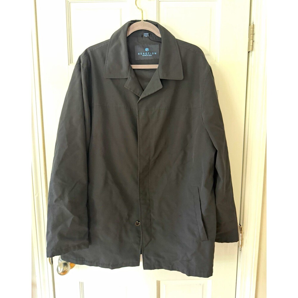 Reaction Kenneth Cole Mens XL Black Lightweight Car Coat Jacket Commuter